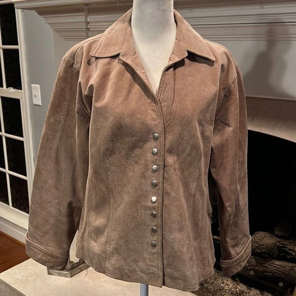 Coldwater Creek leather jacket size large.